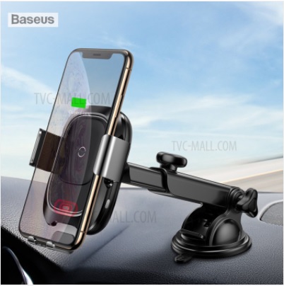 BASEUS Fully Intelligent Inductive Stretching 10W Wireless Charger Suction Cup Car Mount
